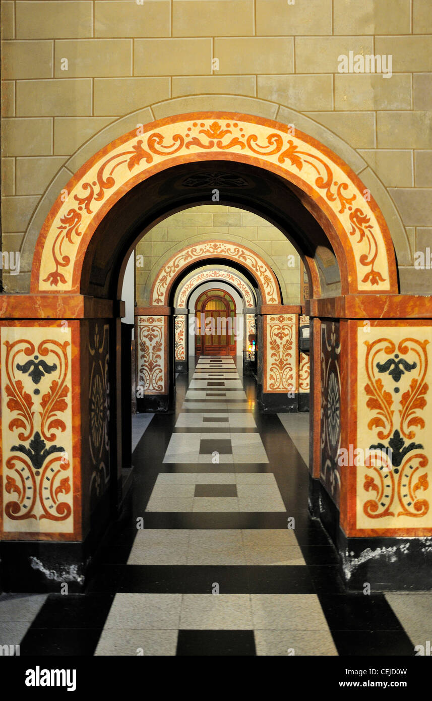 Barcelone, Espagne. Esglesia de Betlem (église de Bethléem - 1553, reconstruit 1732) intérieur. Banque D'Images