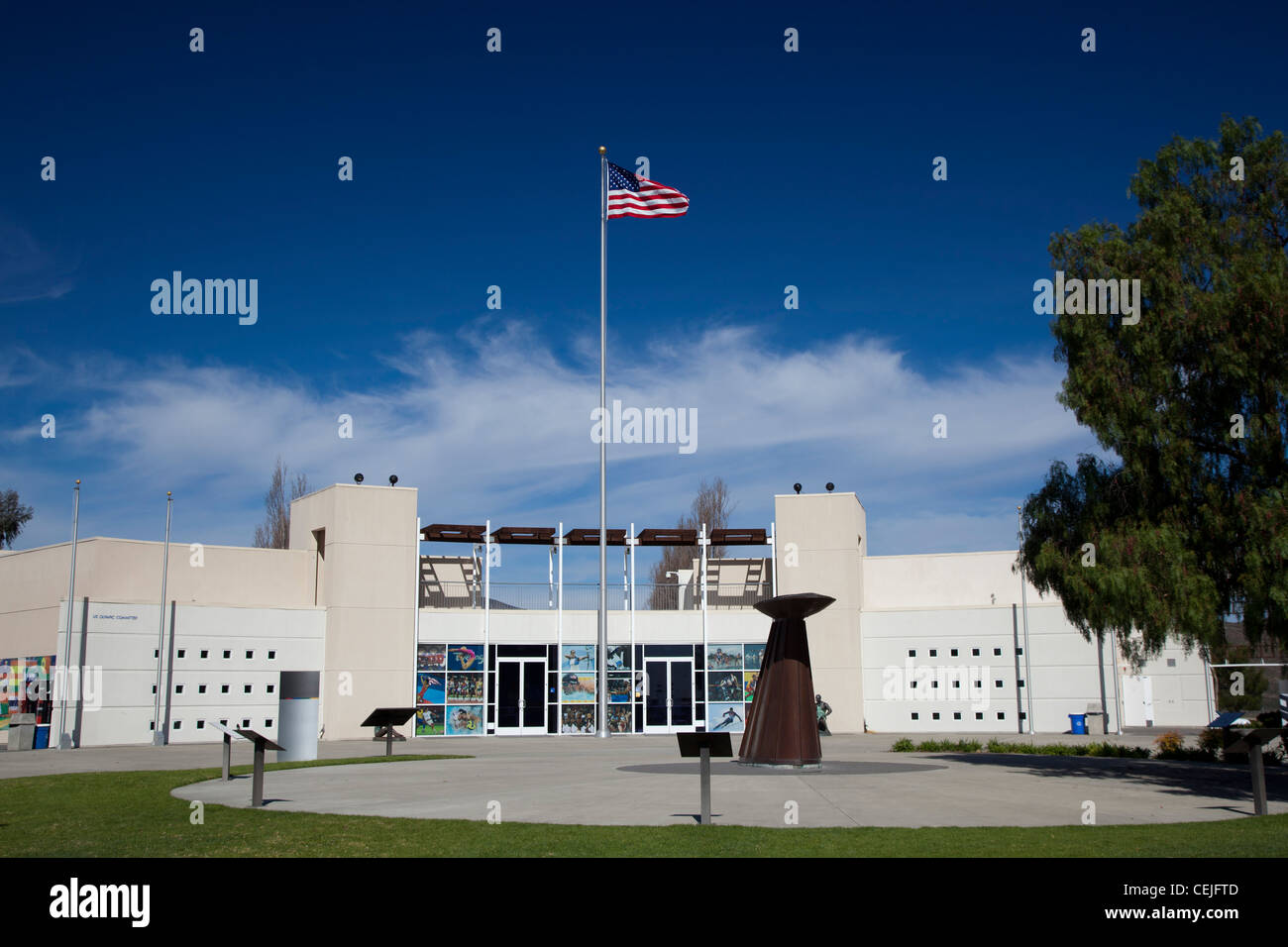 Chula Vista, Californie - Le centre des visiteurs au Centre d'Entraînement Olympique des États-Unis. Banque D'Images
