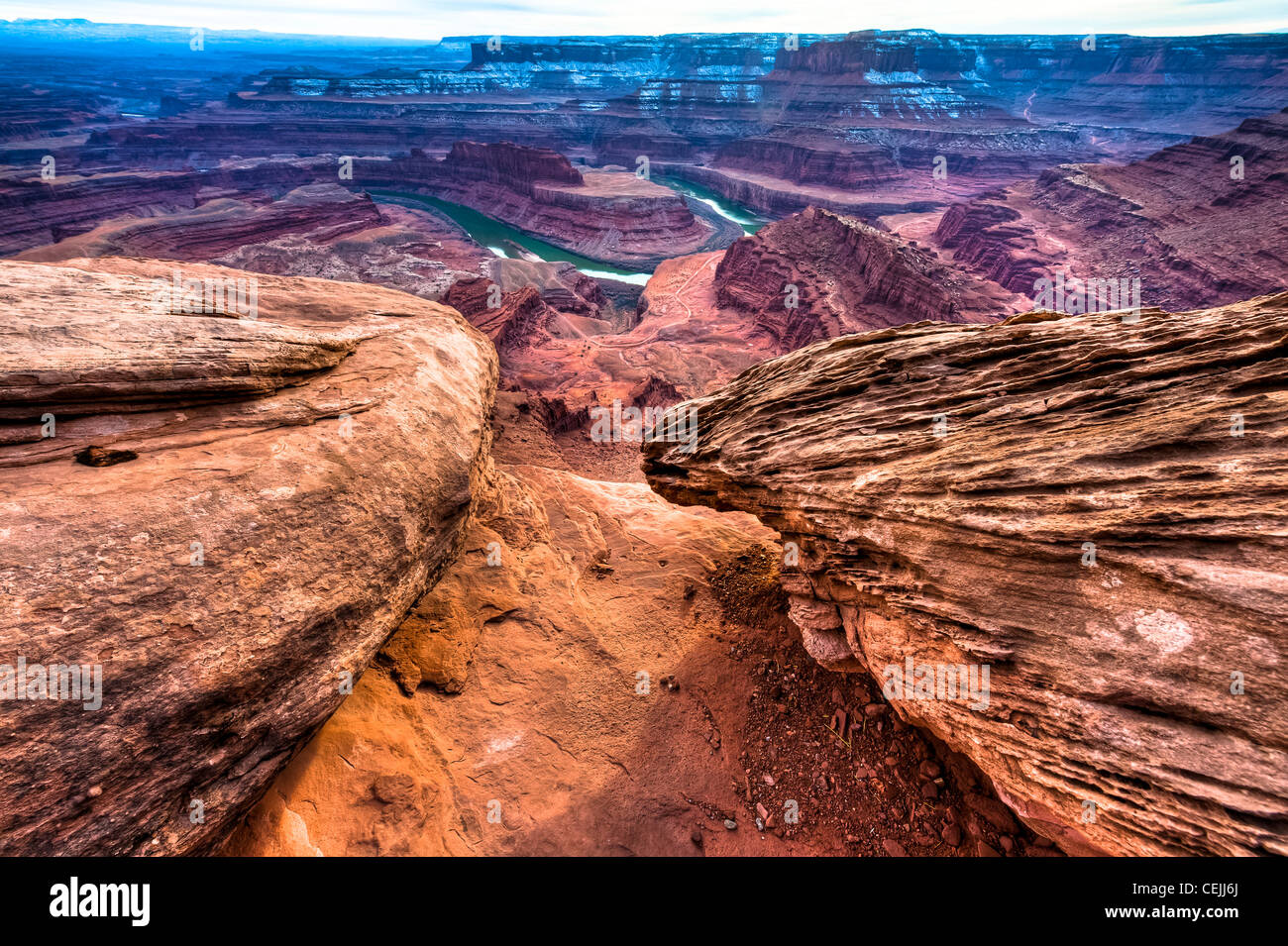 Dead Horse Point State Park est situé entre les Parcs Nationaux de Canyonlands et Arches dans l'Utah. Banque D'Images