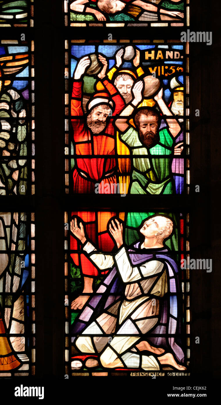 Dordrecht, Pays-Bas. Grote Kerk (1460-1502) Plus grande église aux Pays-Bas. Vitrail Banque D'Images