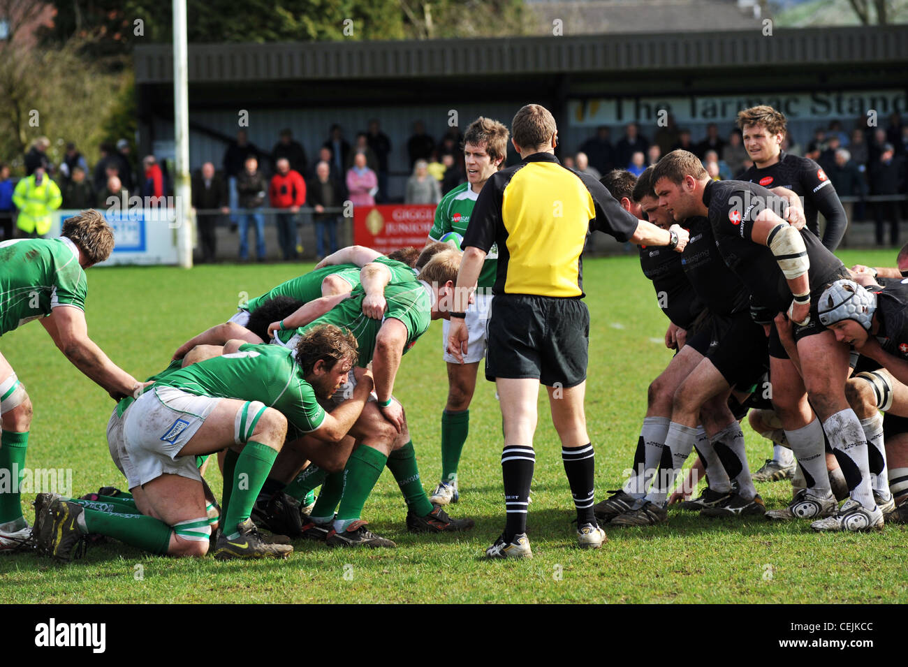 Jeu de Rugby, Wharfedale Rugby Union Football Club, North Yorkshire UK Banque D'Images