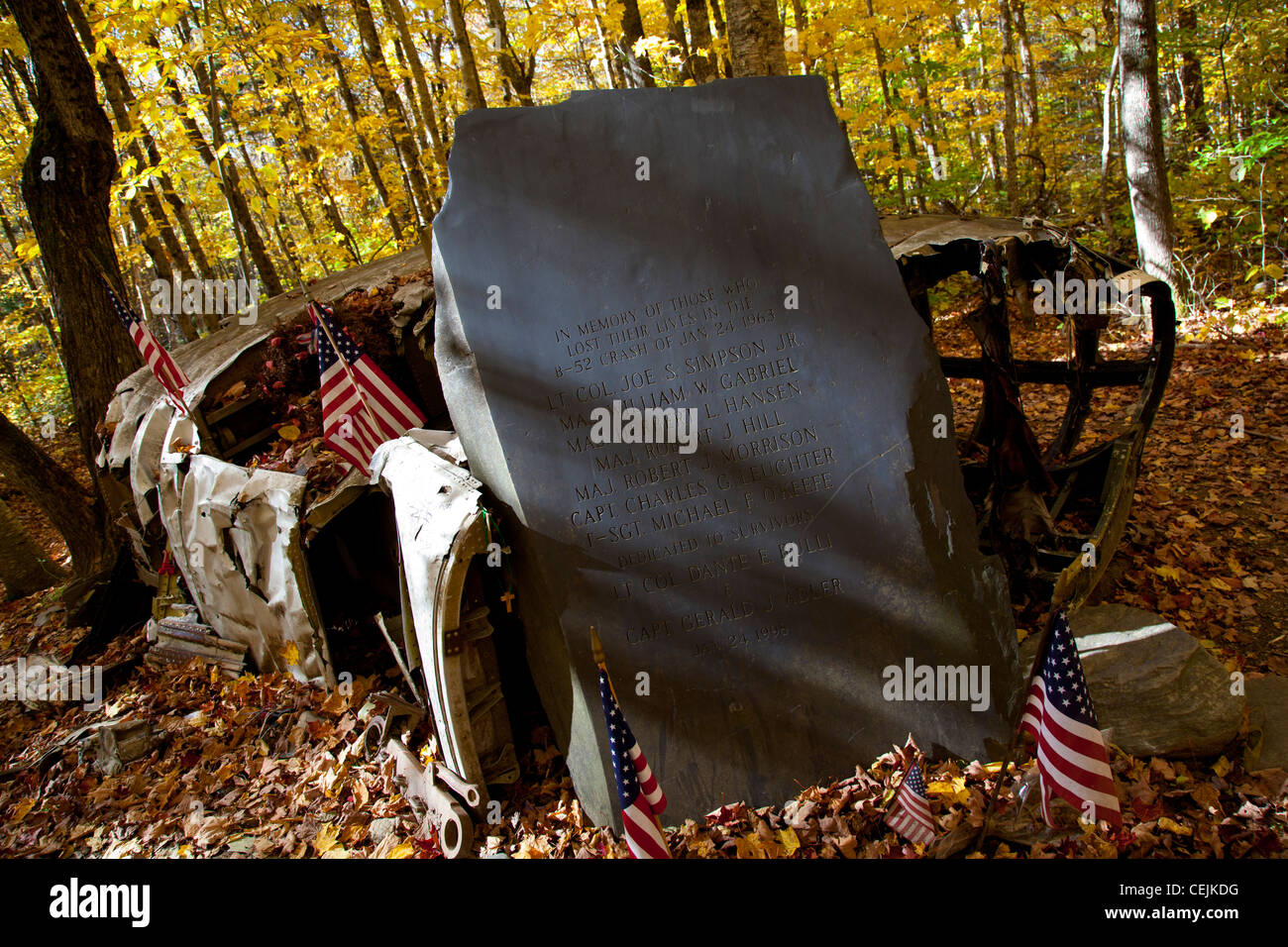 B52 un accident d'avion site dans le Maine. Banque D'Images