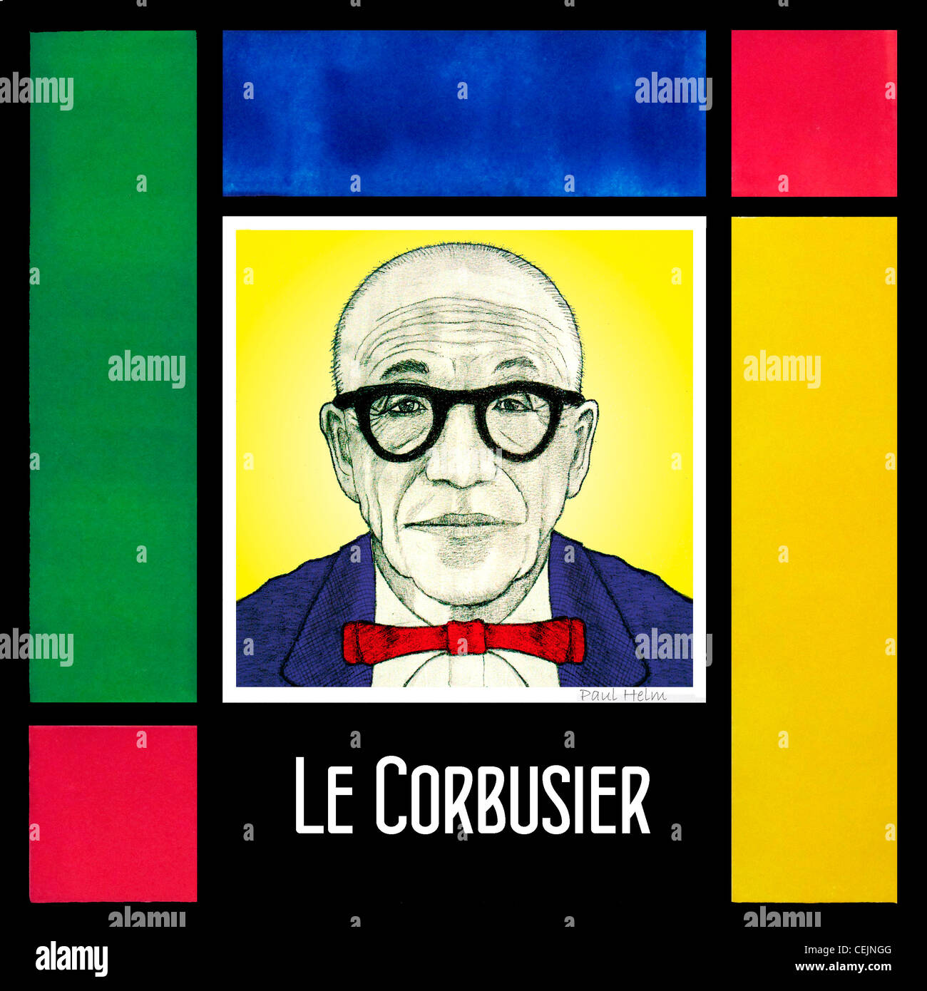 Portrait de Le Corbusier Banque D'Images