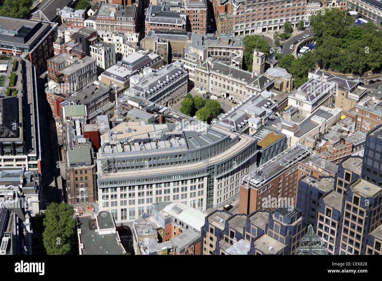 Image aérienne de St Bartholemew's Hospital, London EC4 Banque D'Images
