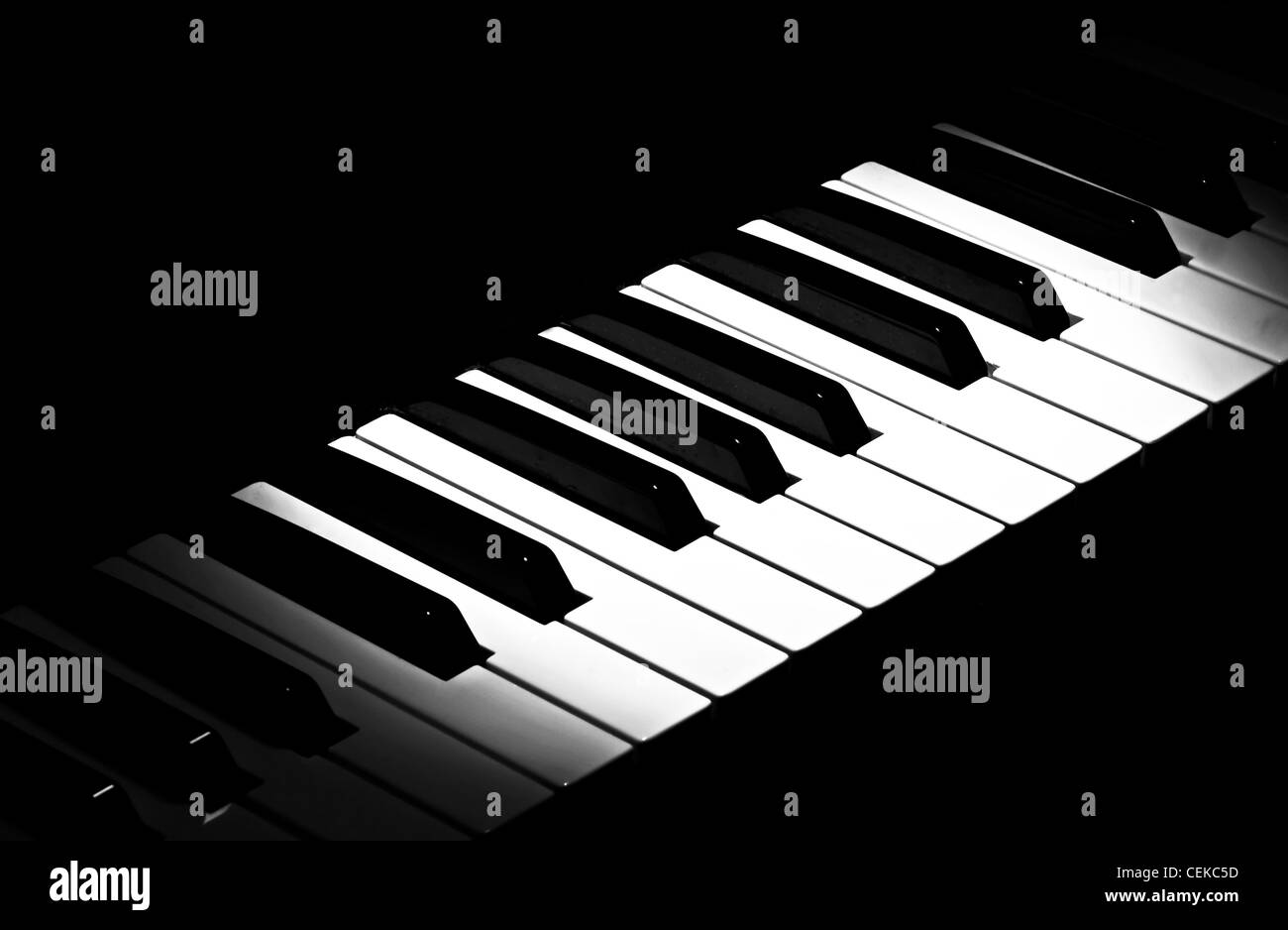 Touches de piano dans le cadre de Pleins feux Banque D'Images