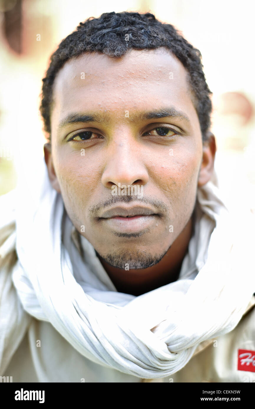 Le portrait d'un africain le visage de touareg à Niamey, Niger Banque D'Images