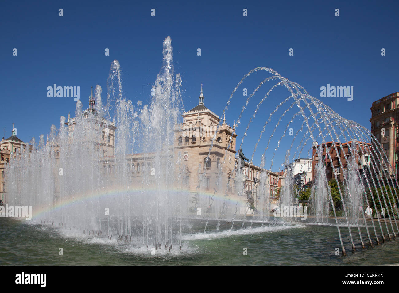 L'Espagne, Valladolid, Fontaine Banque D'Images