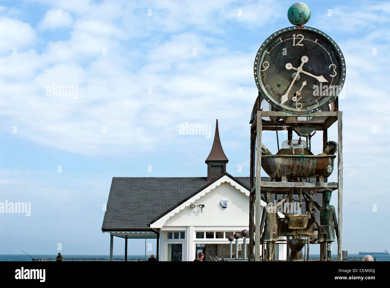 Waterclock de Southwold Pier, est de l'Angleterre. Réalisé en 1998 par Tim Hunkin et Jackson Banque D'Images