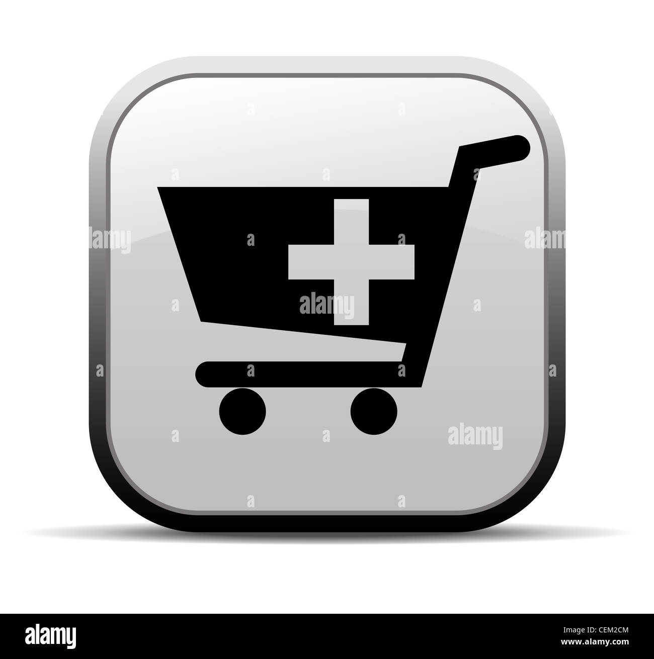 Icône Bouton Shopping plus Internet Banque D'Images