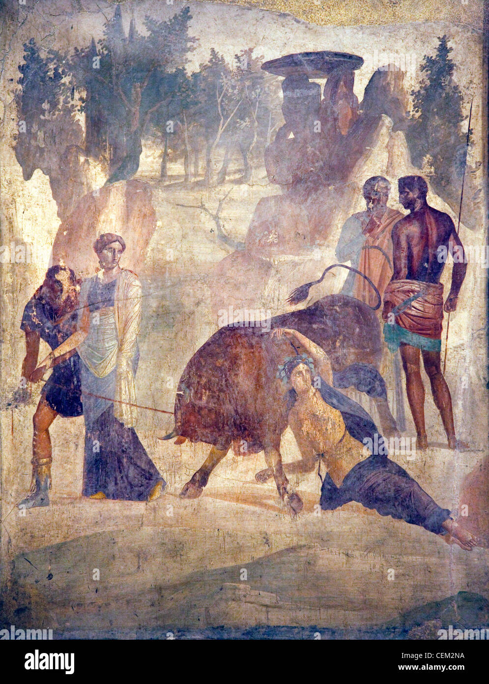 Italie, Naples, Pompéi, Musée de la Maison de Grand-duc de Toscane (VII, 4, 56), punition Dirce Banque D'Images