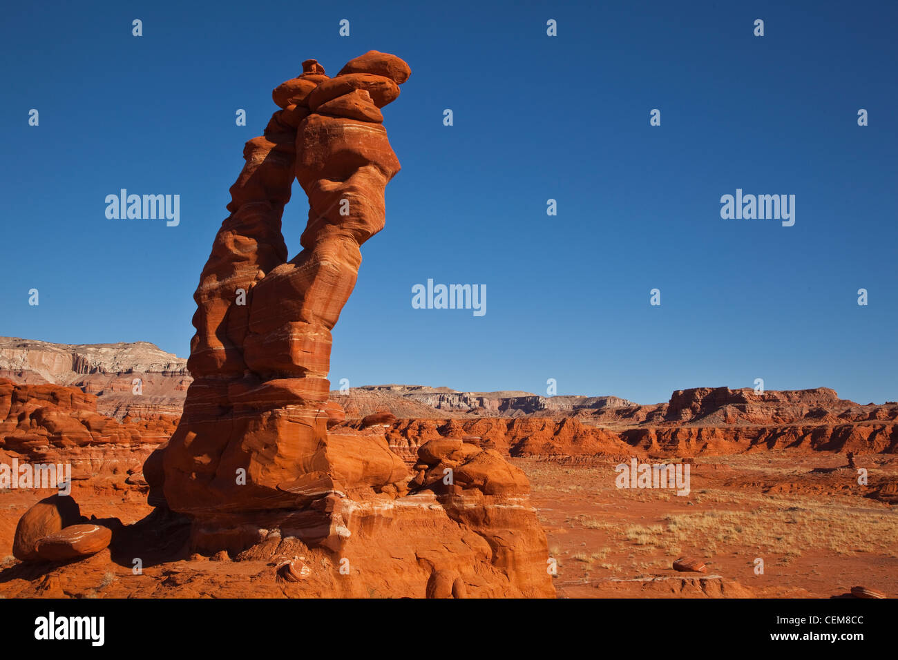 Rock formations, Hoodoos, sur terrasse, quartier Nation Navajo, Coconino county, Arizona, USA Banque D'Images