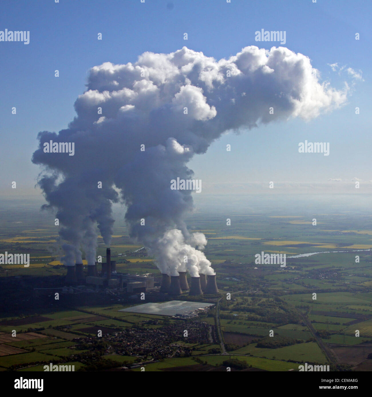 Image aérienne de Drax Power Station, North Yorkshire Banque D'Images