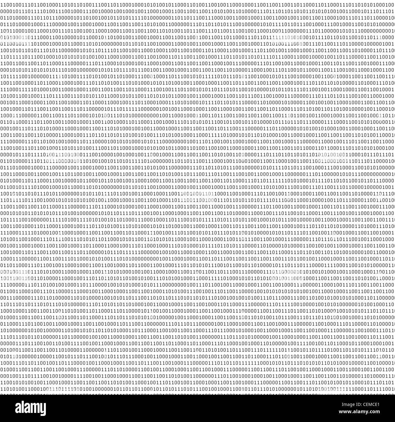 Les codes binaires noir sur feuille blanche comme texture abstraite de concevoir de nouveaux décors Banque D'Images