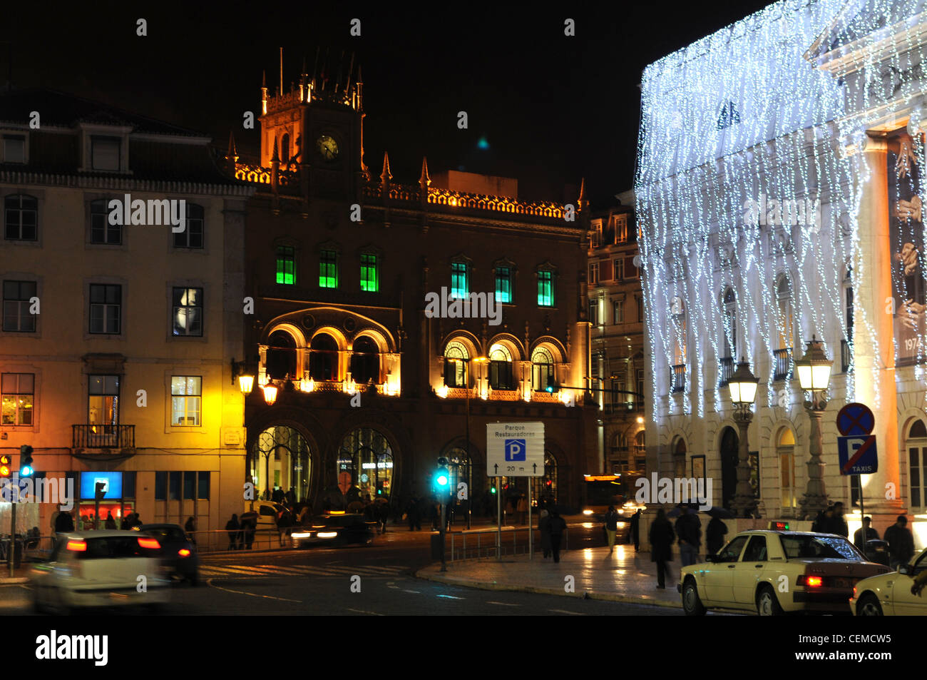 La gare de Rossio, Lisbonne, Portugal Banque D'Images