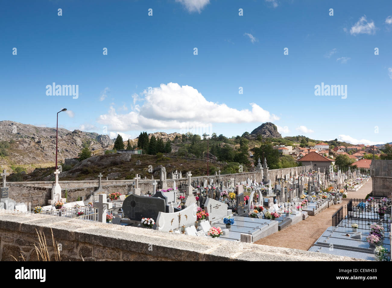 Cimetière de Castro Laboreiro - District de Viana do Castelo, Portugal Banque D'Images