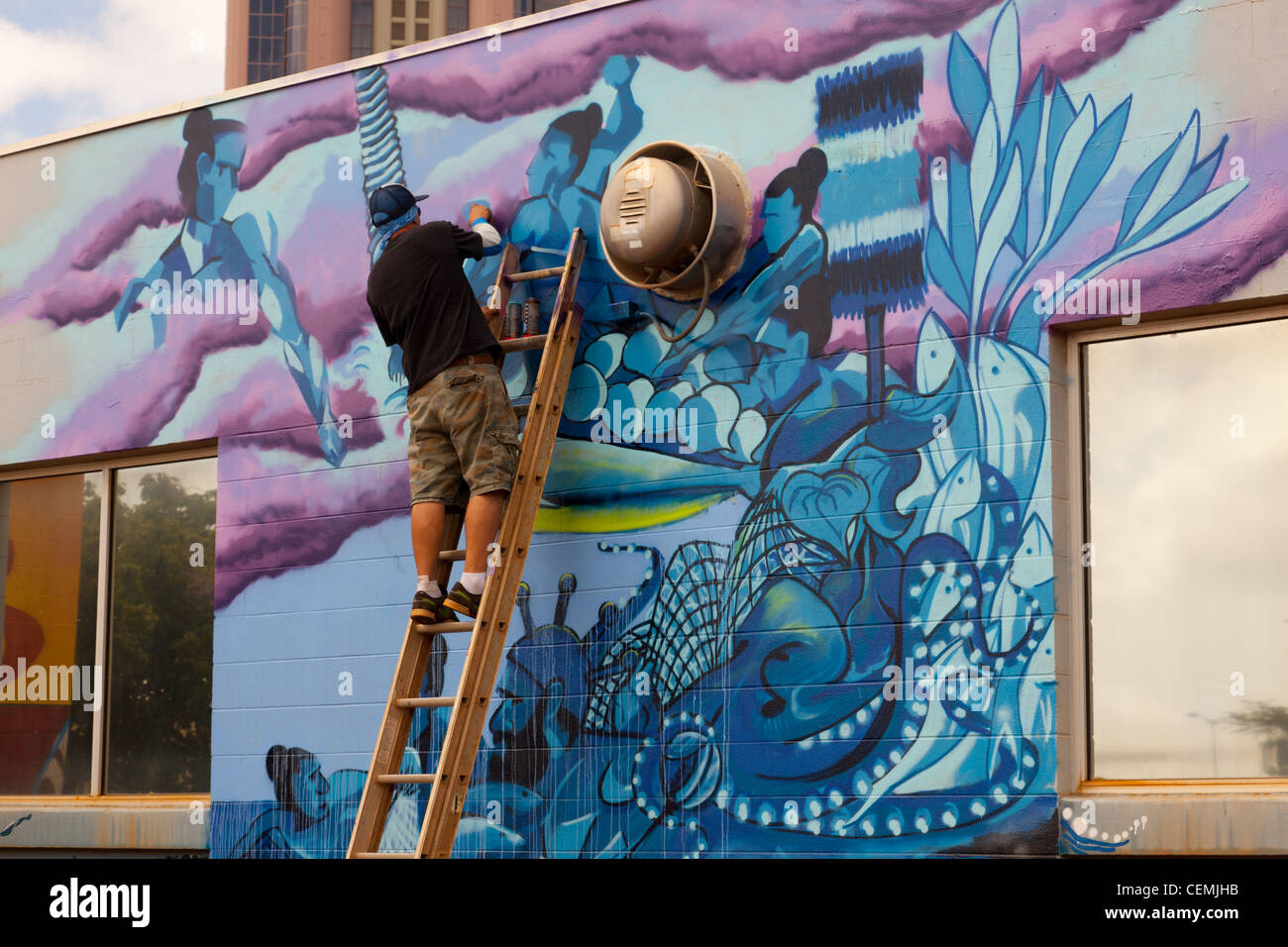 Street art contemporain Banque D'Images