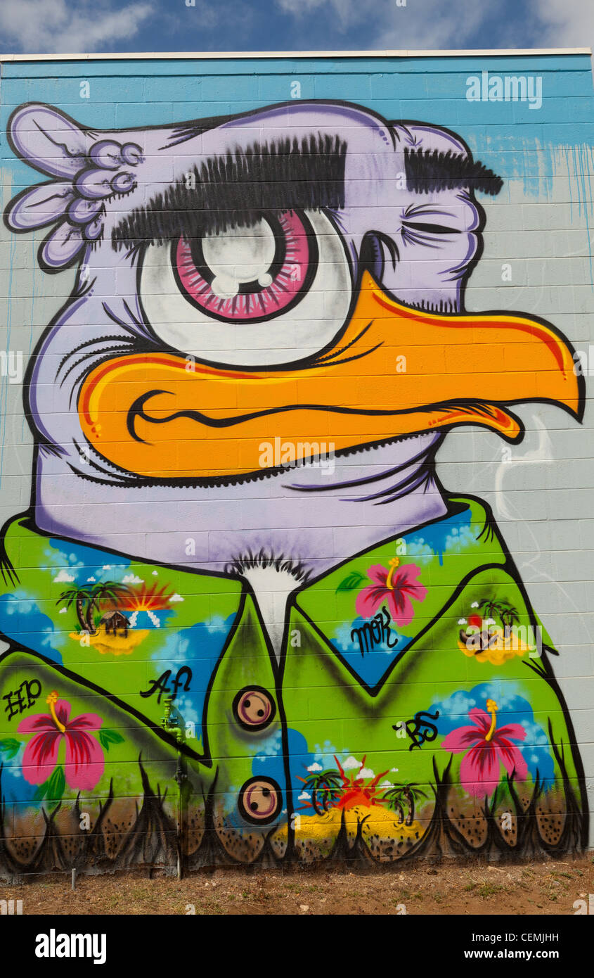 Street art contemporain, Hawaiian Seagull Banque D'Images