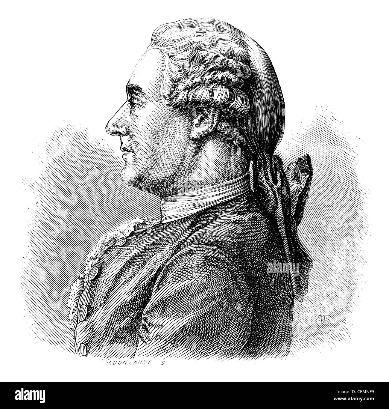 Charles Duclos, historien, vintage engraved illustration. Magasin Pittoresque 1875. Banque D'Images