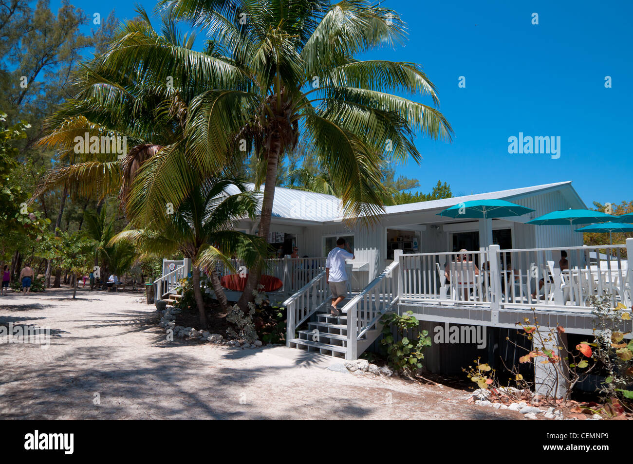 Cayo Hueso café sur la plage de Zachary Taylor Park, Key West, Floride Banque D'Images