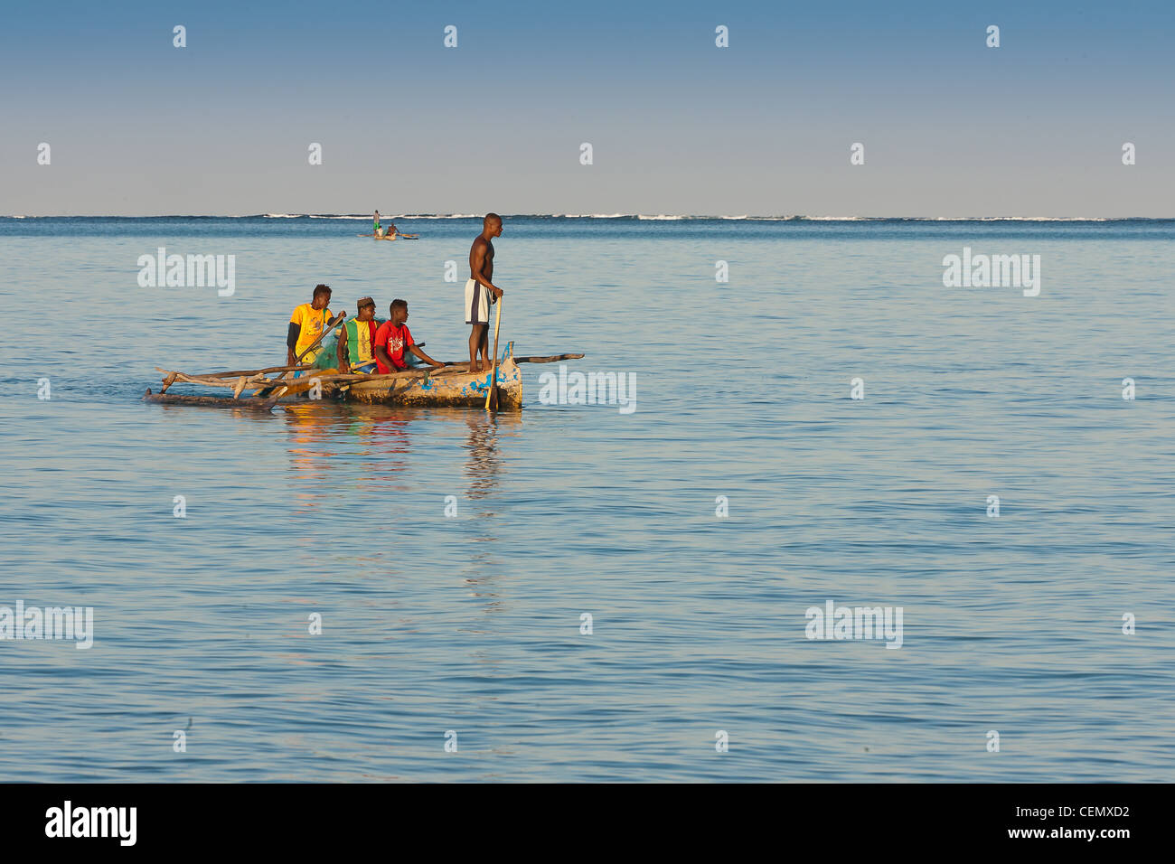 Scène de pêche dans le sud-ouest de Madagascar, Tsifota Banque D'Images