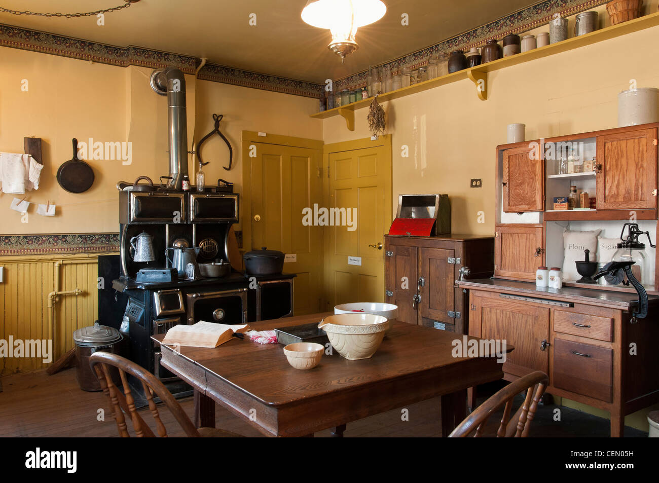 Cuisine, maison-musée d'Astor, Golden, Colorado. Banque D'Images