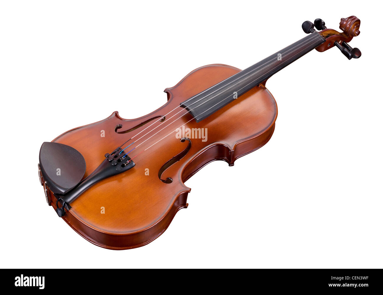 Violon classique isolé sur fond blanc Banque D'Images