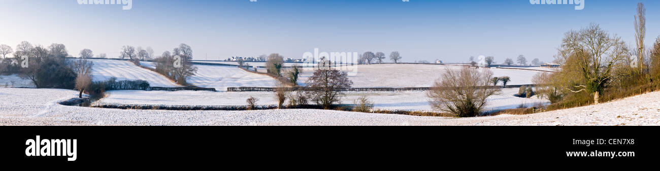 Paysage d'hiver Wiltshire Banque D'Images