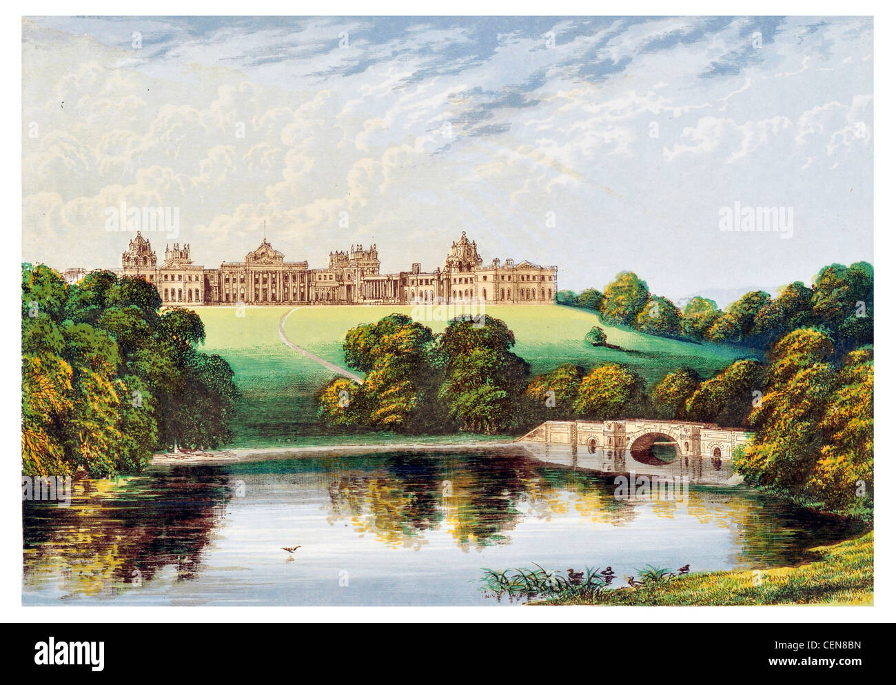 Le Palais de Blenheim stately home Woodstock Oxfordshire Angleterre duc de Marlborough Site du patrimoine mondial de l'Bridge Lake River UK Banque D'Images