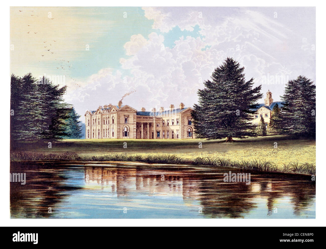 Compton Verney House country mansion Kineton Warwickshire Angleterre Art Gallery maison classé Grade I Robert Adam étang Lake Park Banque D'Images