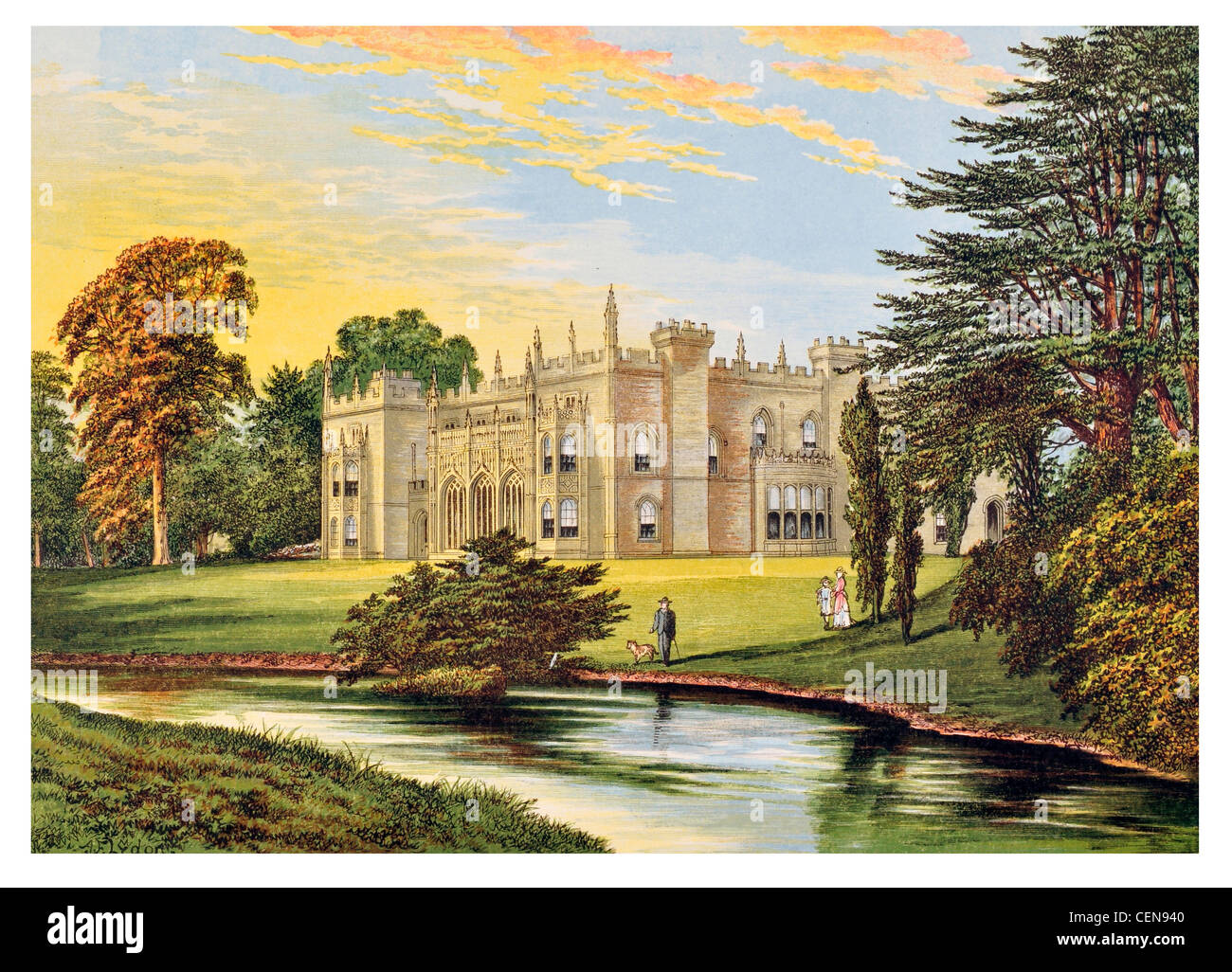 Ashley Hall country house classé Grade I ANGLETERRE Warwickshire Nuneaton famille Newdigate Néogothique Tudor Sir Roger Newdigate Banque D'Images