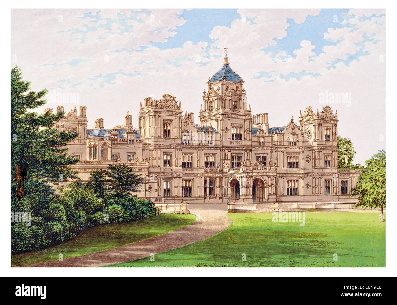 Maison Westonbirt Gloucestershire Angleterre Holford Lewis famille Vulliamy pierre de style élisabéthain bâtiment classé Grade I Banque D'Images