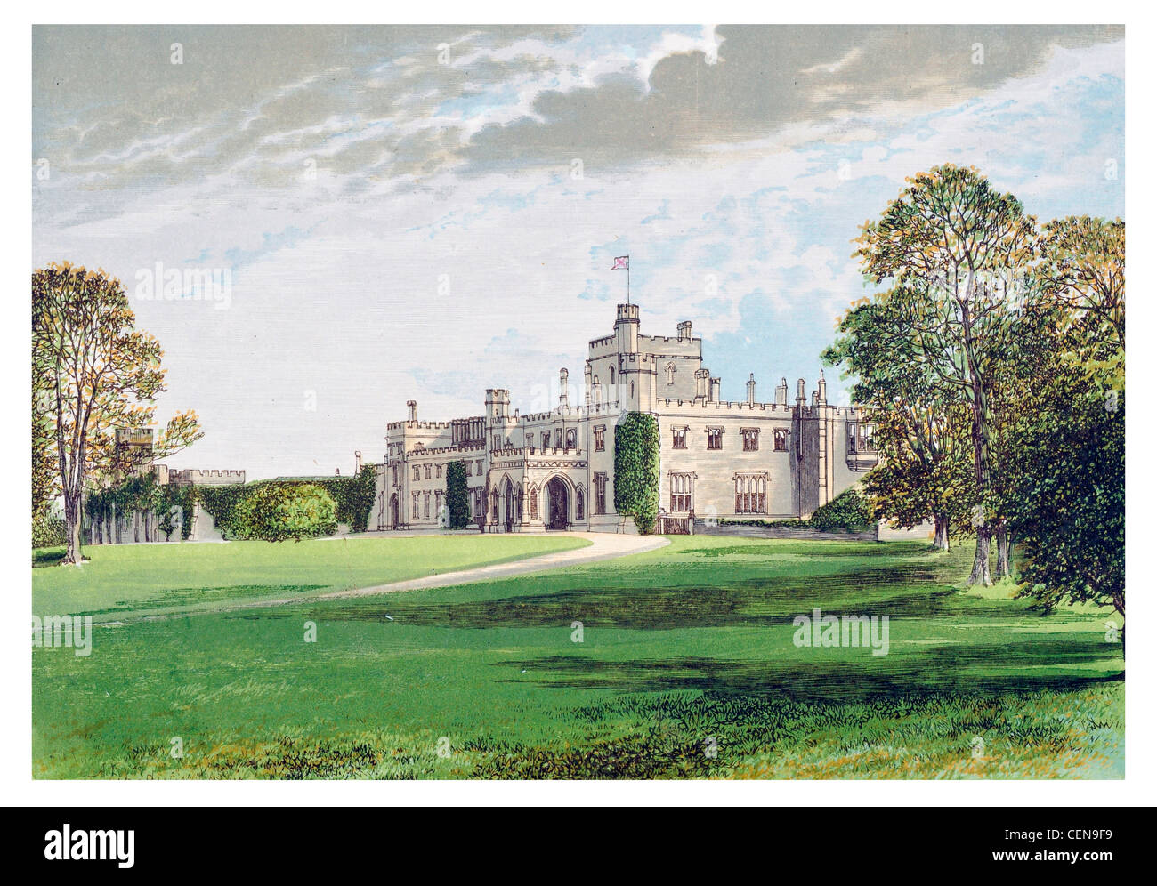 Grand Moreton Hall Country House Cheshire Angleterre George Holland Ackers Edward Blore villa palladienne classée Grade II Grand Hall Banque D'Images