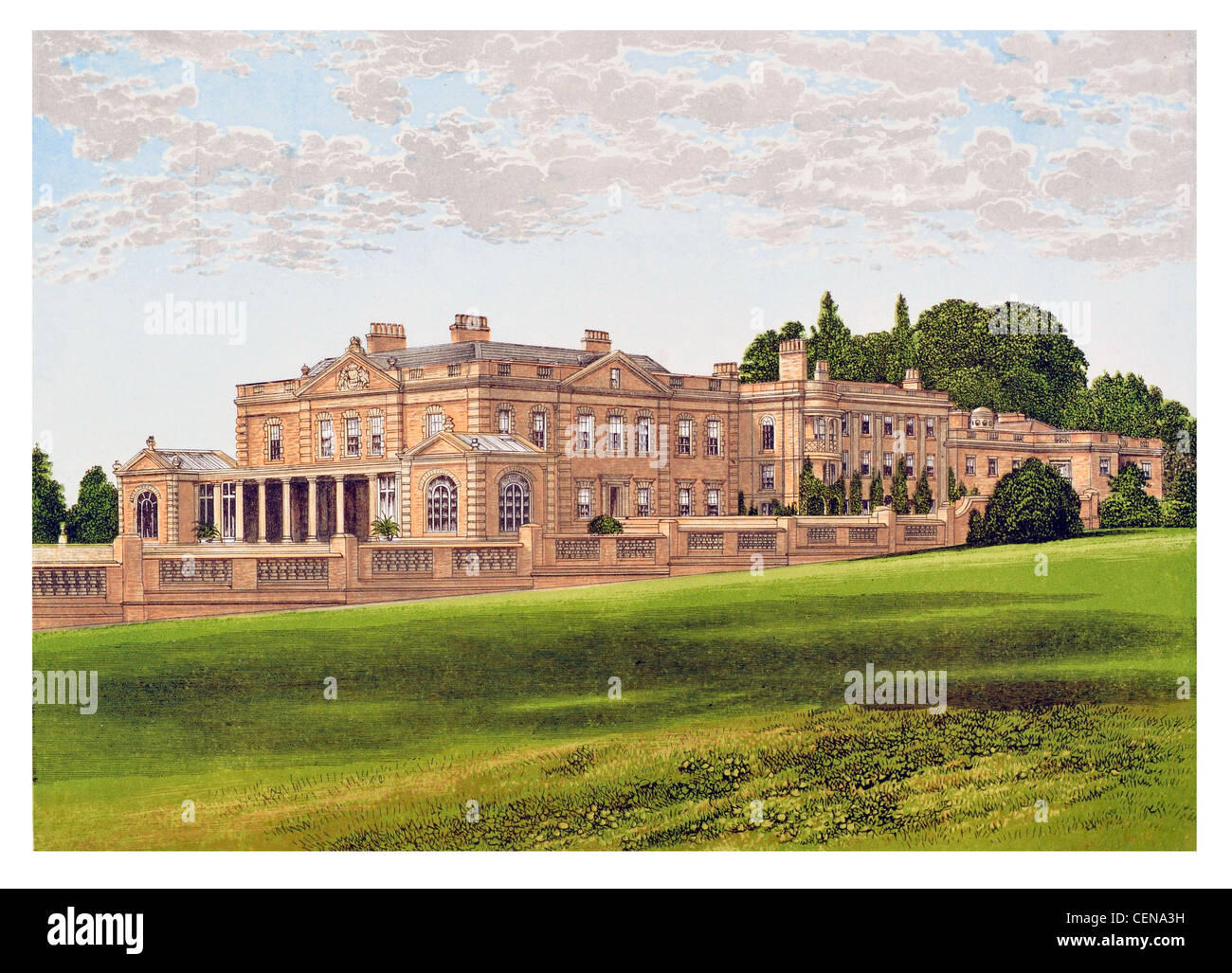 Gunton Hall Grande-Bretagne Angleterre Parkland Park Mansion Manor House Stately Home Palais Hall Estate Château Jardin paysagé Banque D'Images