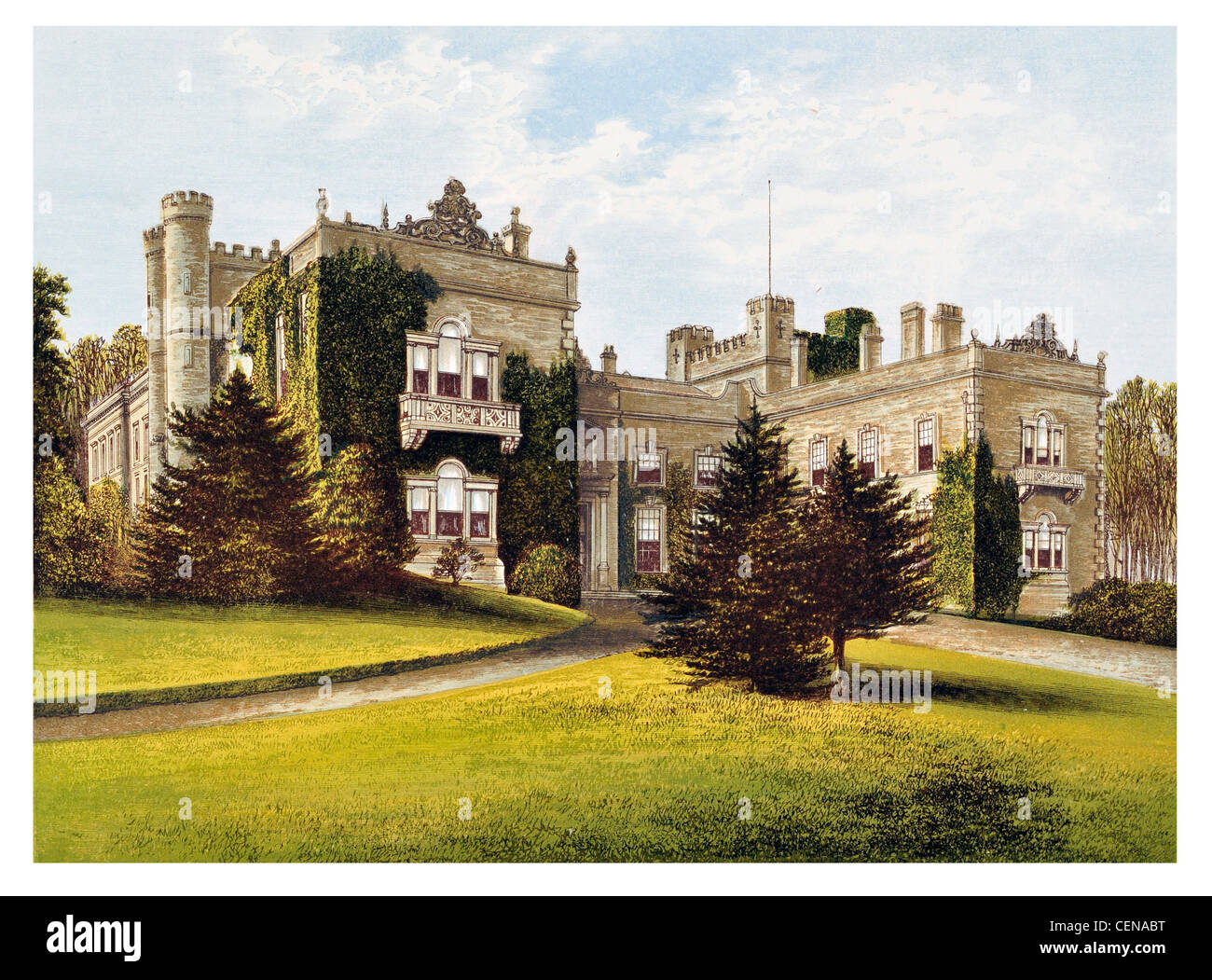 Maison de campagne géorgienne Hall Aske Capability Brown parc Richmond North Yorkshire Angleterre Marquis de Zetland UK Banque D'Images