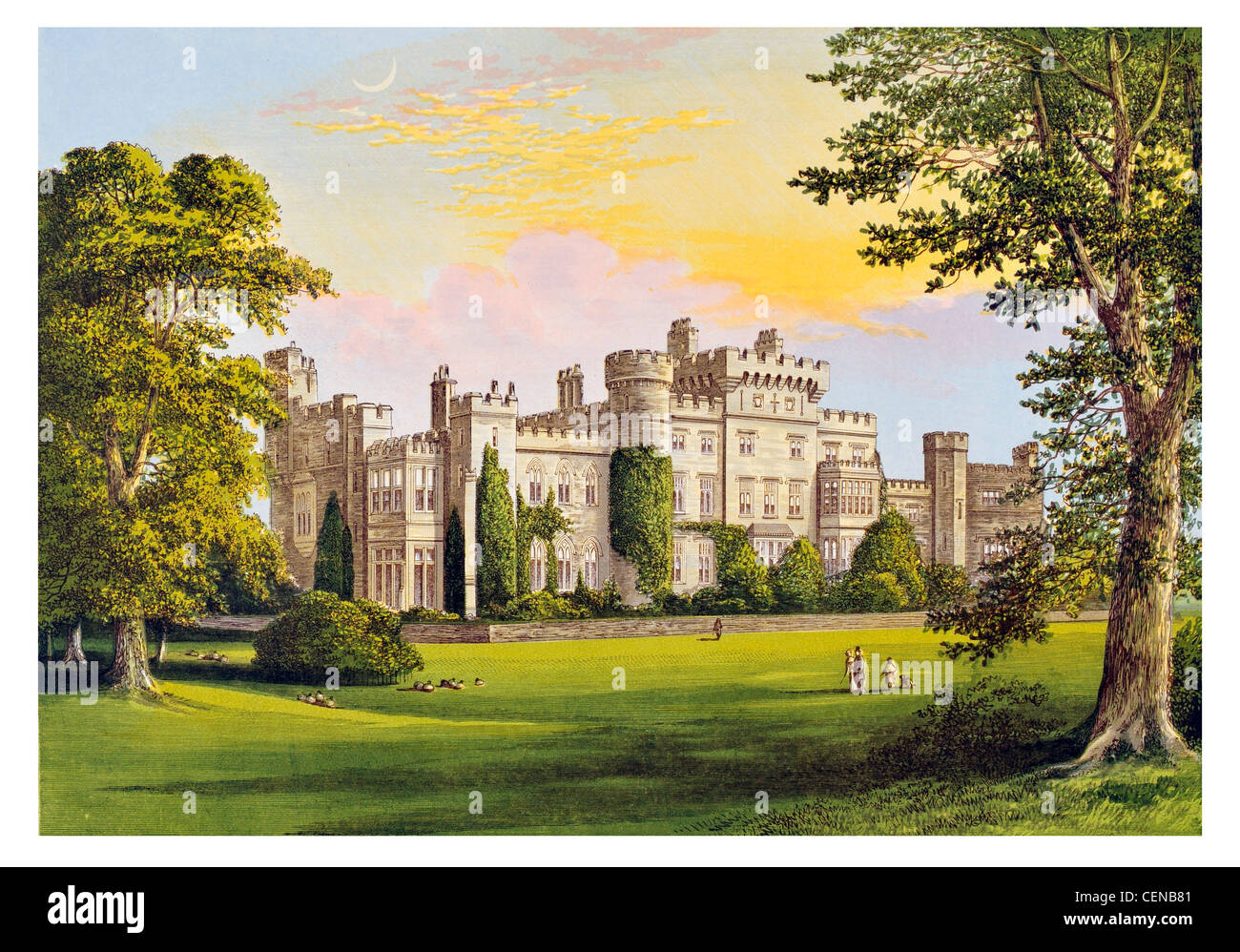 Nouveau château Hawarden Flintshire Pays de Galles Royaume-uni le Premier ministre britannique, William Ewart Gladstone estate résidence privée Parkland Park Banque D'Images