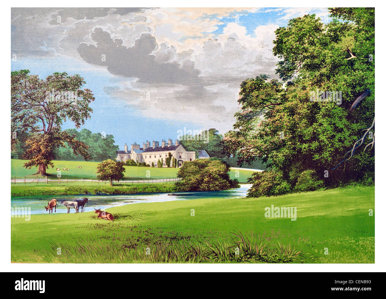 Château Macgarrett County Mayo Irlande Royaume-uni Parkland Park Mansion Manor House Stately Home Palais Hall Estate river Banque D'Images