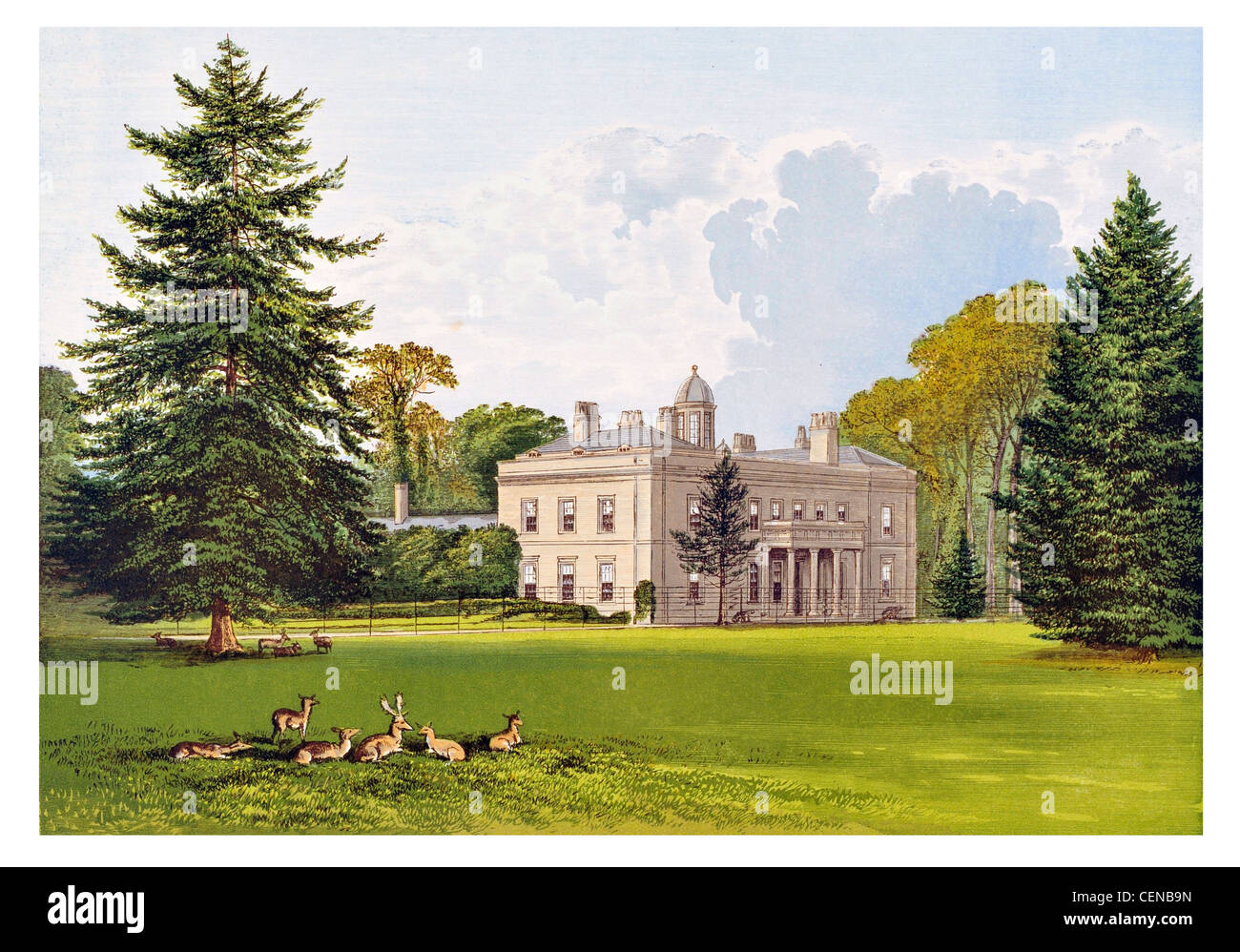 Brookley Hall Grande-Bretagne Angleterre Parkland Park Mansion Manor House Stately Home Palais Hall Estate Château Jardin paysagé Banque D'Images
