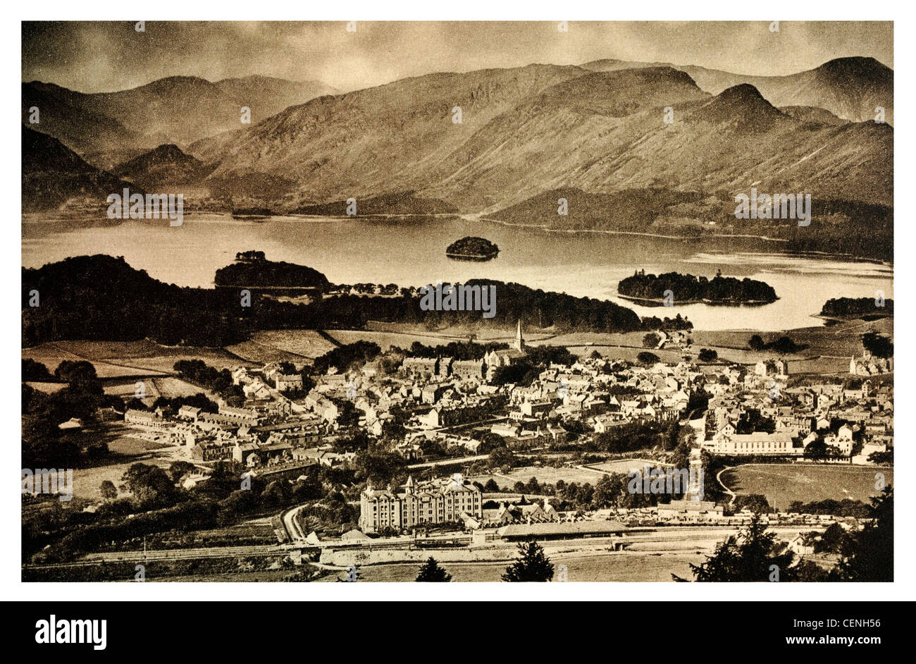 Marché de la ville de Keswick Cumbria England Derwent Water Derwentwater Parc National de Lake District UK Banque D'Images