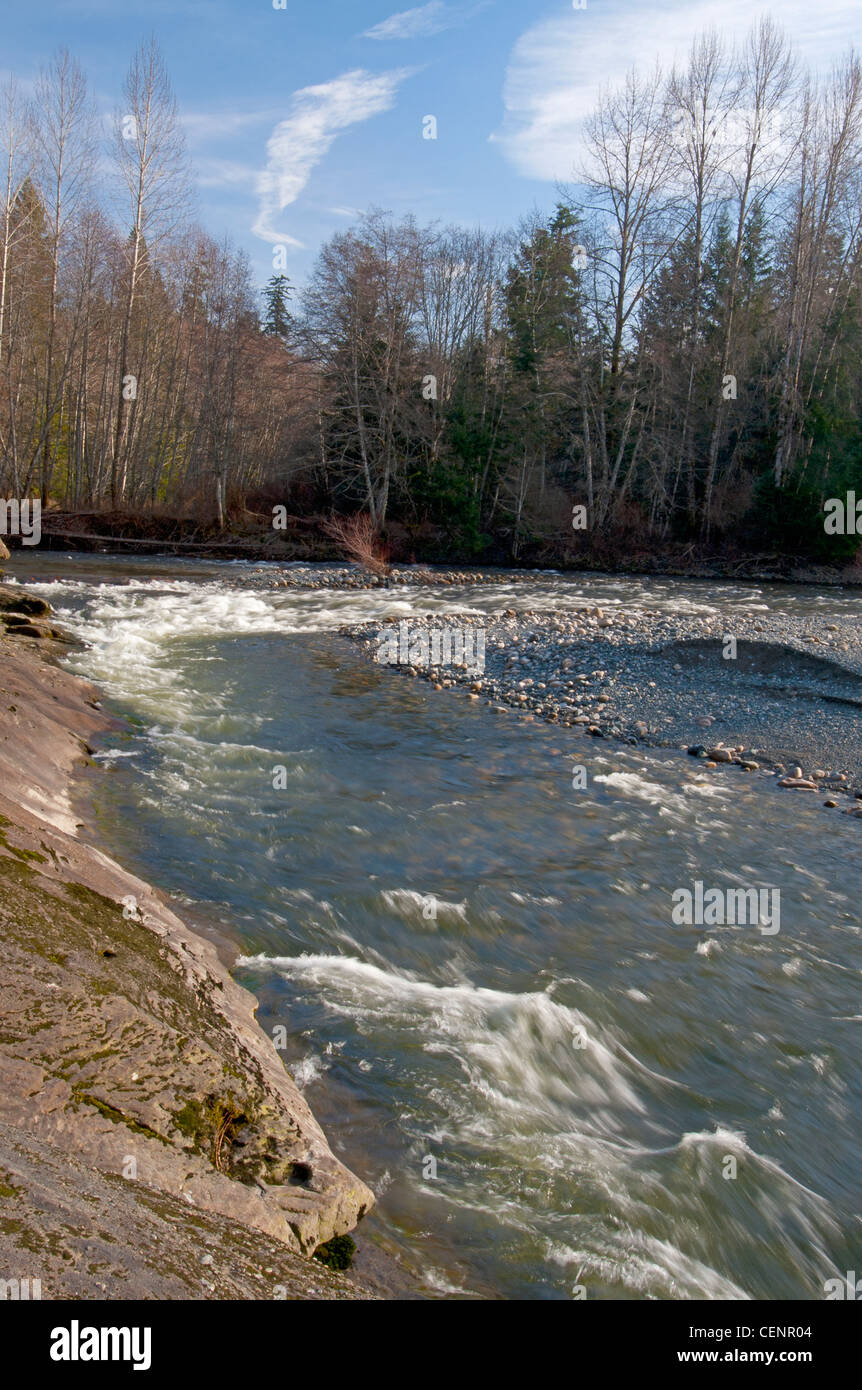 Les eaux rapides de la rivière Englishman Vancouver Island Parksville, Colombie-Britannique Canada Amérique du Nord. 8022 SCO Banque D'Images