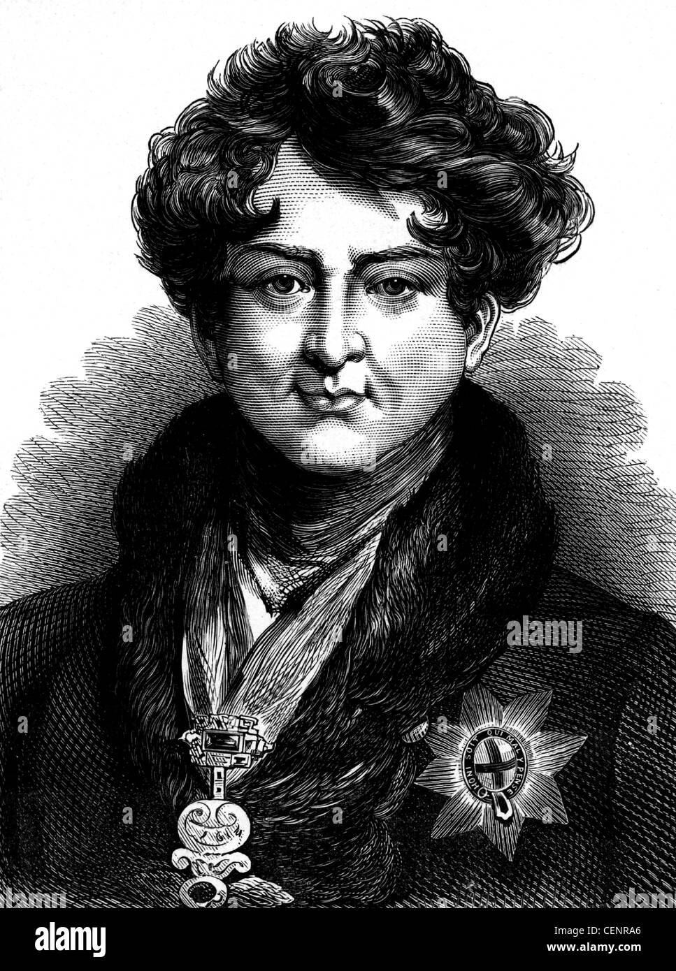 George IV (1762-1830) Roi de Grande-Bretagne et d'Irlande de 1820. La gravure sur bois, fin du XIX ème siècle - Londres Banque D'Images