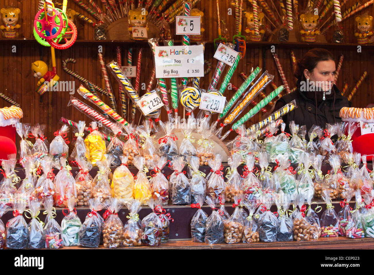 D'autres confiseries stand au marché de Noël allemand Christkindle, Leeds, West Yorkshire, Royaume-Uni Banque D'Images