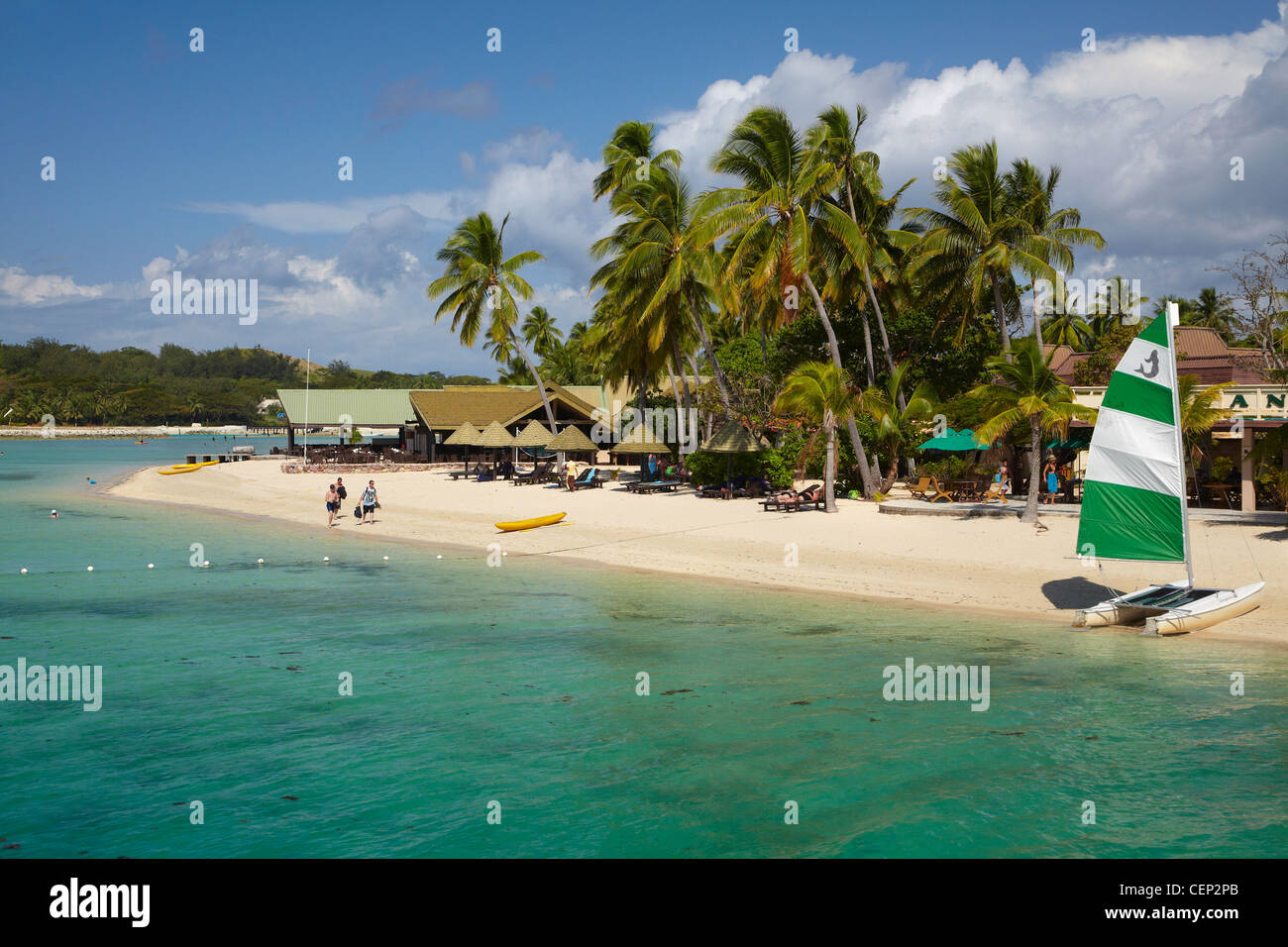 Plantation Island Resort, Malolo Lailai Island, Yasawa Islands, Fidji, Pacifique Sud Banque D'Images