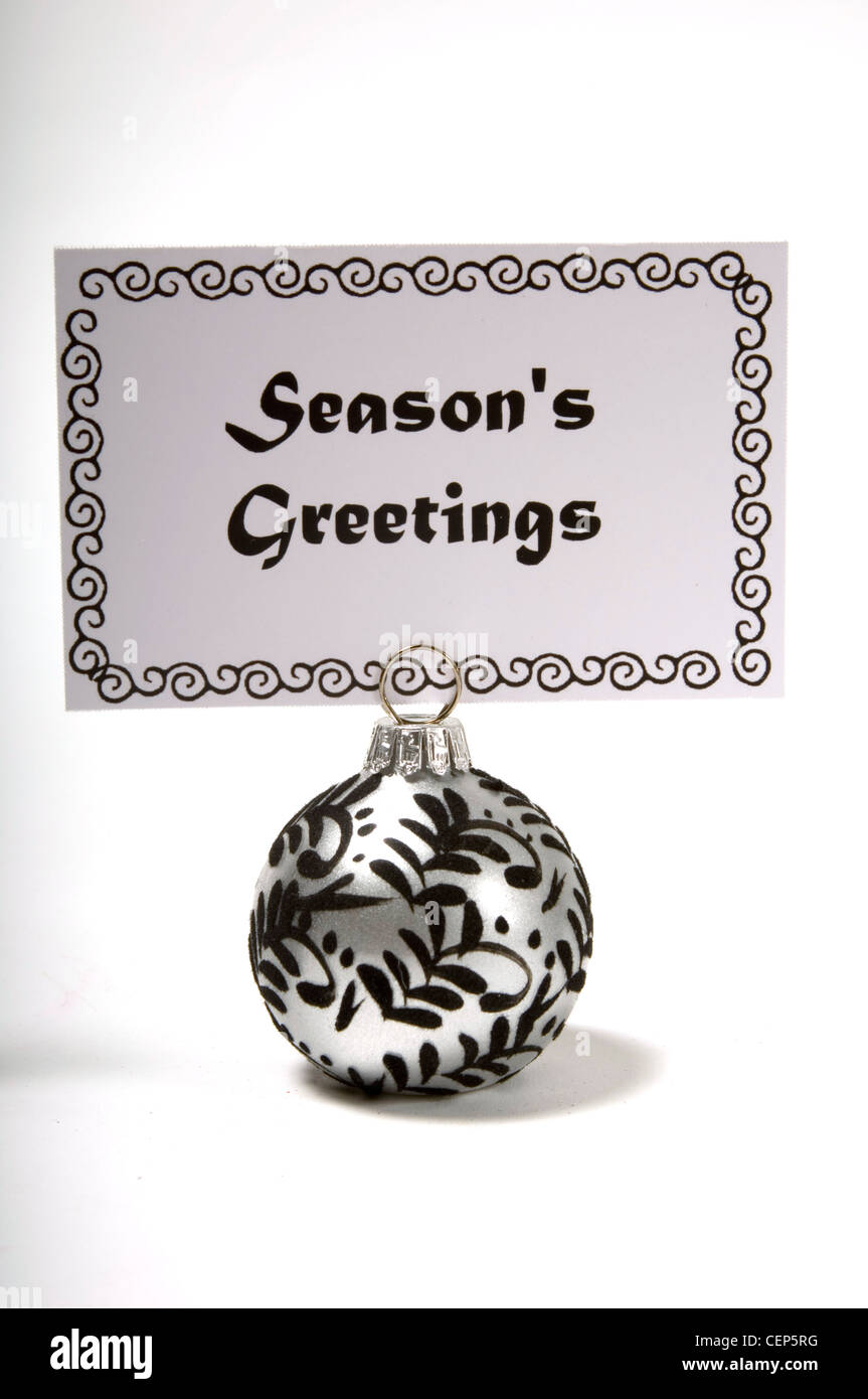 Nom babiole porte-carte de Vœux avec imprimé sur la carte Banque D'Images