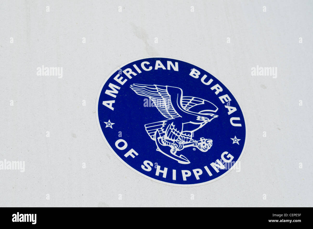 Signe de l'American Bureau of Shipping. Banque D'Images