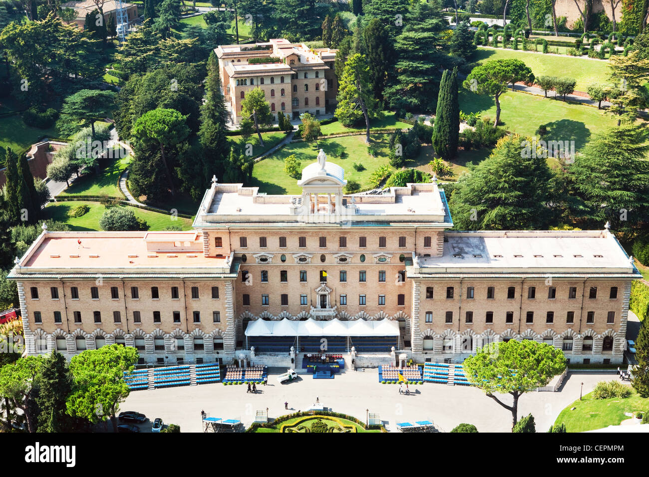 La résidence du Pape (Palace Governatorato) dans les jardins du Vatican, Rome, Italie Banque D'Images