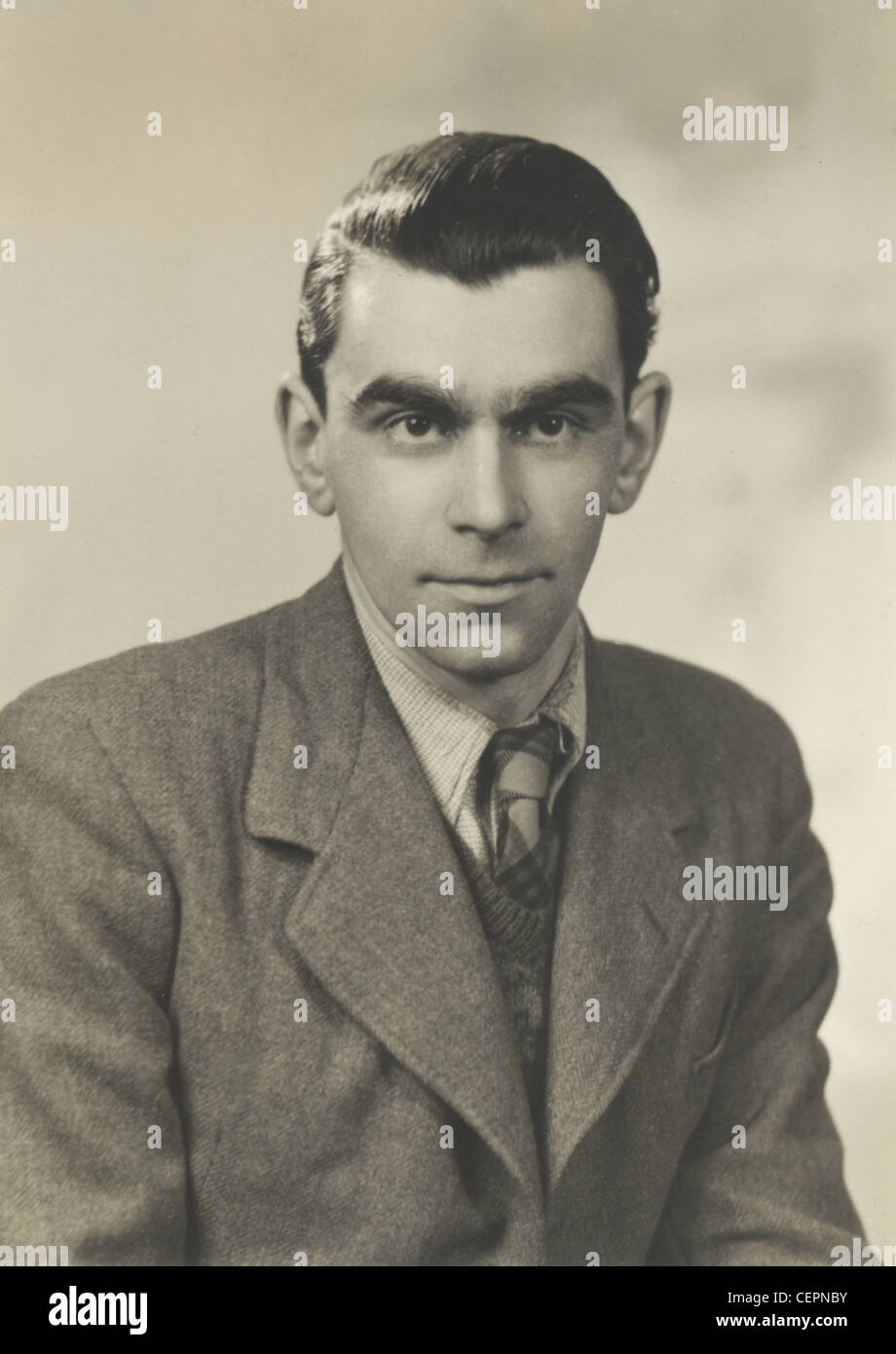 Archives Photos : photo d'un homme de style passeport (c1945) Banque D'Images