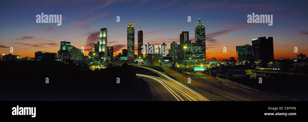L'horizon de la nuit, Atlanta, Georgia, USA Banque D'Images