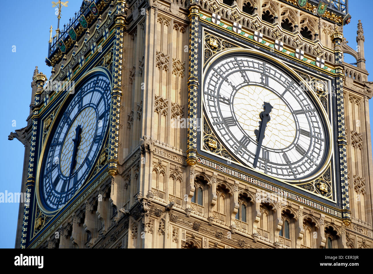 Détail de l'horloge de Big Ben à Westminster. Banque D'Images
