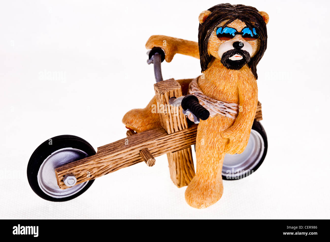 Harley David fils de Dieu,caricature de Jésus comme un motard,christian biker,mauvais goût,ours motard cool, Banque D'Images