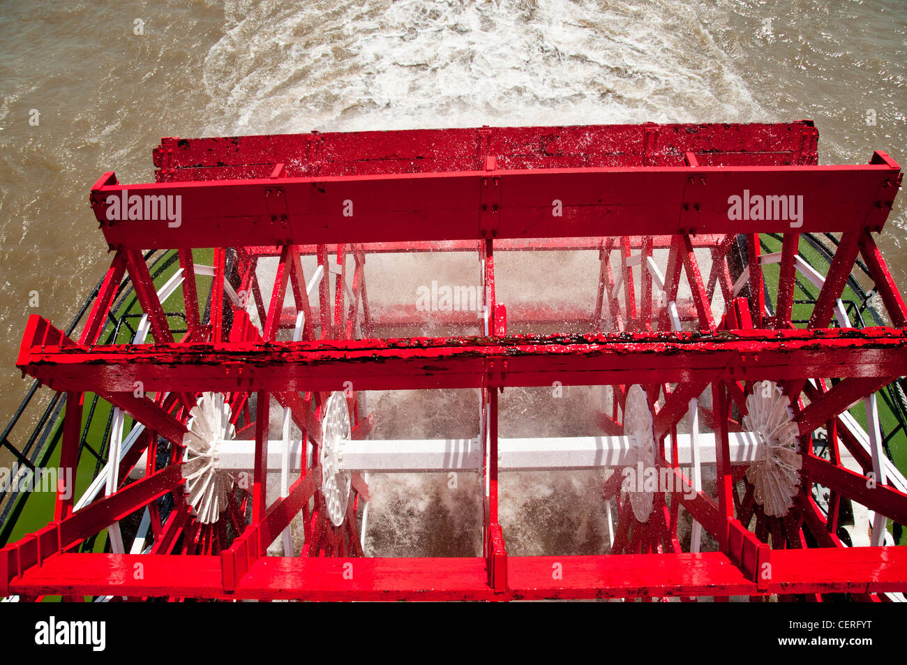 Le paddlewheels du dernier bateau à vapeur sur le fleuve Mississippi, le Natchez Banque D'Images